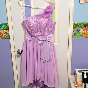 Purple One-Shoulder Prom/Bridesmaid Dress